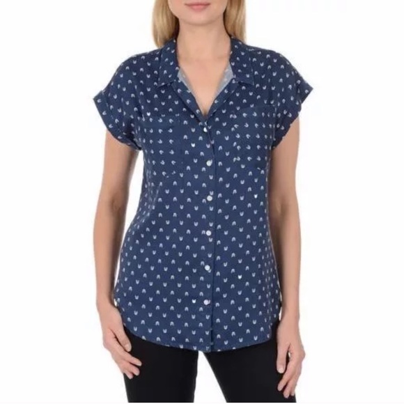 JACHS Girlfriend Tops Jachs Girlfriend Arrow Print Cap Sleeve Blouse